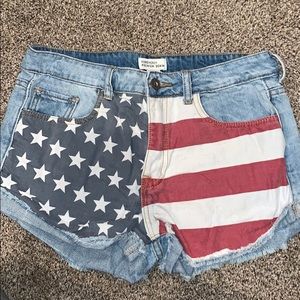 Forever 21 American flag jean shorts